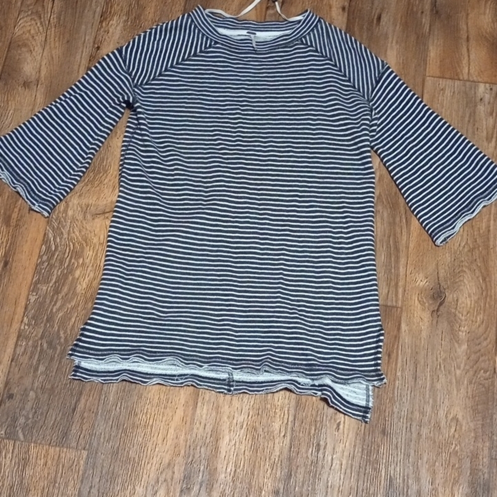 FP Movement by Free People Black and White Striped High Low Dress/Top Boho Light